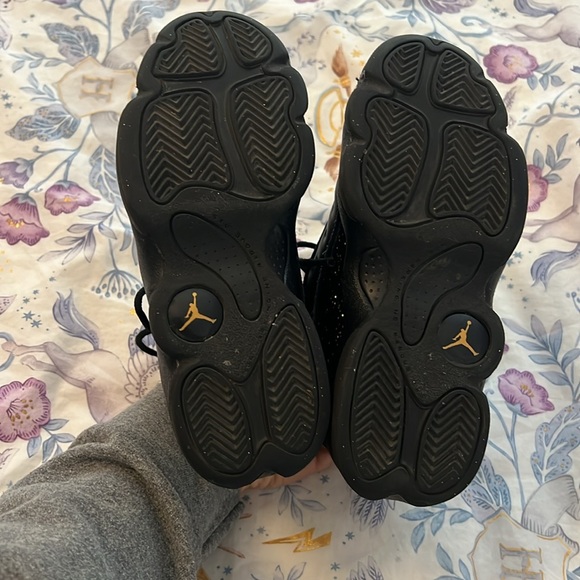 Girls Black and Gold Sparkle Basketball Shoes - Picture 4 of 5